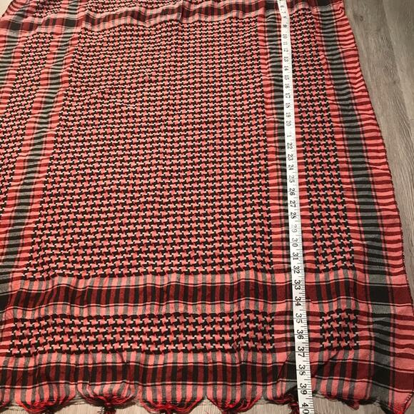 Red, Black & White Scarf, Shawl, Coverup, Blanket - Picture 5 of 8